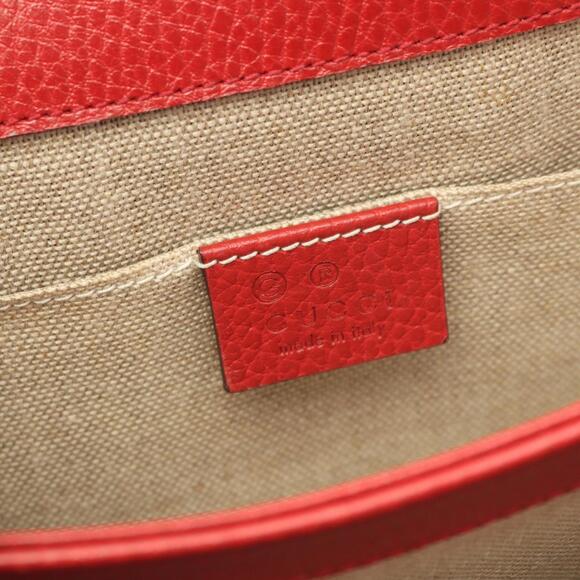 GUCCI Authentic Red Leather Shoulder Bag - Picture 4 of 9